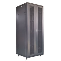 Armoire serveur de cybersécurité à haute ventilation 42U 19 pouces pour centre de données, largeur 800 mm, avec portes doubles ventilées à ouverture séparée