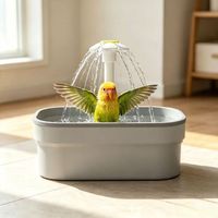 Bassin de bain pour perroquets avec circulation automatique, dispositif de bain pour oiseaux pour calops et conures, grand bassin de douche