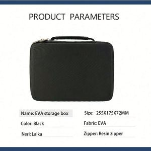 Étui professionnel personnalisé noir en EVA rigide pour fer à friser, avec poignée en plastique, étanche, pour voyage, outil de barbier, étui de rangement durable - Product Image 6