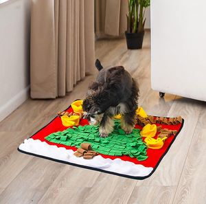 Tapis de renifflement pour animaux de compagnie, tapis d'entraînement, jouets interactifs pour chiens, tapis de renifflement carré pour l'alimentation par le nez, série de Noël - Product Image 6
