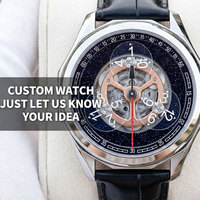 Montre mécanique automatique de luxe sophistiquée avec complication heures sauteuses, cadran étoilé en aventurine, personnalisable avec votre propre logo de marque (OEM/ODM)