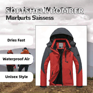 เสื้อแจ็คเก็ตบอมเบอร์แบบ unisex ผ้า softshell สำหรับฤดูใบไม้ร่วง มีซิป ใช้งานได้หลากหลาย เหมาะสำหรับกิจกรรมกลางแจ้ง ระบายอากาศได้ดี กันน้ำ แห้งเร็ว มีฮู้ด - Product Image 2