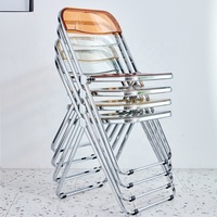 Chaises pliantes en acier inoxydable transparent au design moderne, vente en gros, chaises pliantes pour salon, utilisation en extérieur, couleur personnalisée