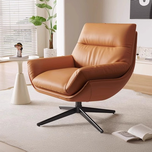 Fauteuil d'appoint pivotant et inclinable <span class=keywords><strong>Letao</strong></span> Tao de style moderne du milieu du siècle, revêtement en cuir écologique, chaise longue, structure robuste en alliage de fer, luxe - Product Image 3