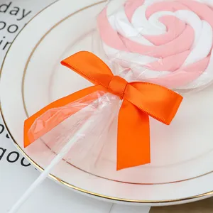 Orange DIY-Verpackung durchsichtiger Faden-Bogen-Bogen-Schleife-Faden Lutscher-Geschenkverpackung für Süßigkeiten Beutel-Verschlussverschluss Dichten feste Bandbogen