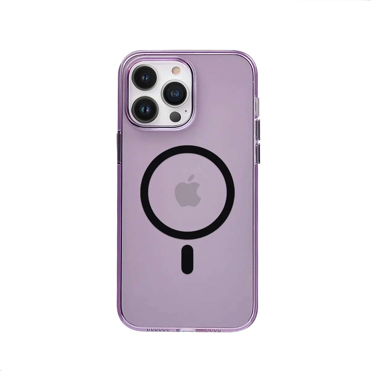 Designed for iPhone 13 14 Pro Max 14 Plus Case High Crystal Purple Uv Printed Anti Yellow Magnetic Cover Magsafes Phone Case