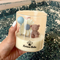 Bougie en forme d'ours en peluche miniature personnalisable, cire de soja, fabrication artisanale de luxe, aromathérapie, biodégradable, longue durée, mignonne, bougie pour baby shower
