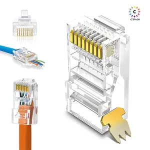 شبكة RG45 utp rj45 rg45 إيثرنت rj45 تمر عبر 8p 8c cat 6 cat6 RJ45 موصل cat6