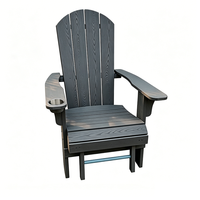 Chaise Adirondack pliante en bois composite HIPS avec repose-pieds rétractable pour jardin et terrasse – Mobilier de loisirs moderne