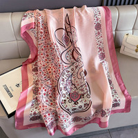 Style ethnique motif de fleurs soie sentiment écharpes châles dames longues grandes 180*85CM étoles fantaisie cajou crochet soie Polyester écharpe