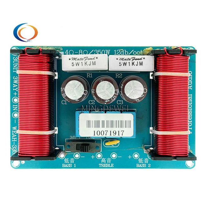 1 Treble 2 Bass 3 Way Audio Crossover Network Frequency Divider Professional Speaker High Low Filter Board 350W WEAH 3351