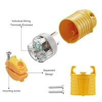 Conector NEMA 5-20P/5-20R 20 Amp 125 voltios 2 polos 3 cables enchufe macho conector de cable de repuesto salida ETL listado