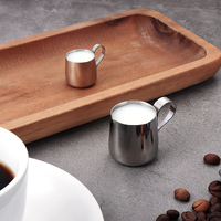 Pichet à lait en acier inoxydable avec logo personnalisé, petit pichet à café, pichet à mousse de lait 12,5 ml 30 ml, tasse à vapeur, ensemble à thé
