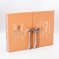 Boîte d'emballage personnalisée en carton magnétique de luxe vide pour calendrier de l'avent avec gaufrage pour produits de beauté, chaussettes et parfums