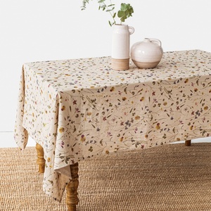 Custom Printed Woven French Luxury Flax 100% Pure Linen/Cotton Linen <b>Tablecloth</b> with Custom Size for Home&Wedding Use - Product Image 1