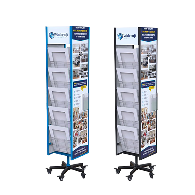 Apache 4-Side Rotating Floor Standing Metal Ceramic Tiles Display Racks Customized Color Logo Customized Size Supermarket Polish — view 2