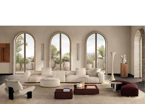 Modern Italian Design Modular Sectional <b>Sofa</b> Luxury Curved Upholstered Couch <b>for</b> High-end Living Room - Product Image 4