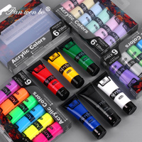 Ensemble de peinture acrylique professionnelle Panwenbo, tubes souples non toxiques, 6 couleurs macaron, 30 ml, ensemble de peinture acrylique