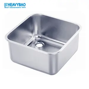 Heavybao Top Quality Commercial Kitchen Sink Metal Wash Basin Stainless Steel Container For Hotel Restaurant