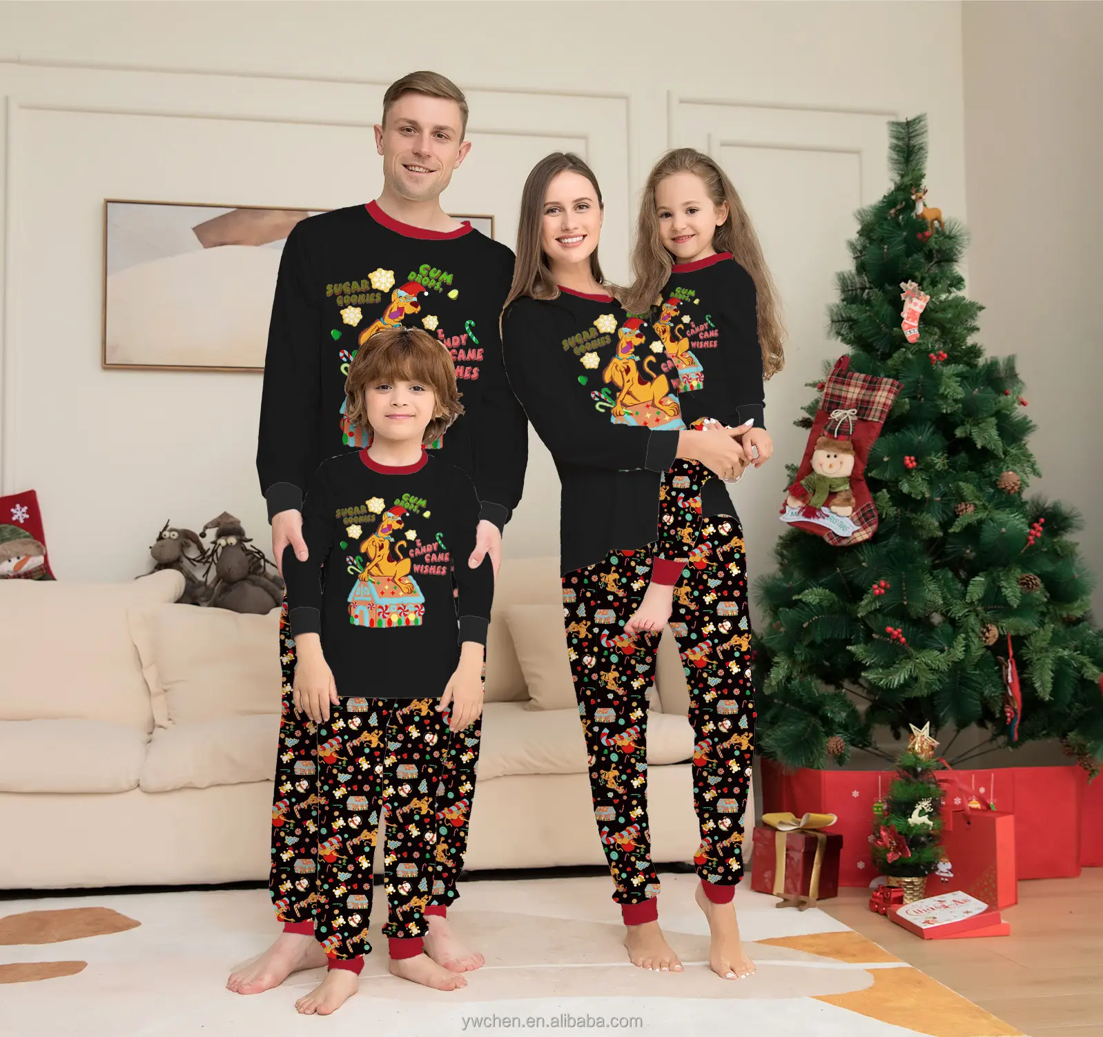 Factory wholesale Women Pyjamas Set Custom Design Matching Christmas Pajamas for Family