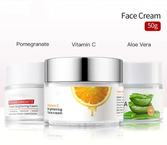 Private Label Anti Aging Hydrating Organic Vitamin C Pomegranate Face Cream Lotion for Skin Care
