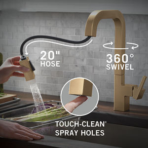 Fırçalanmış Paslanmaz Çelik Mutfak Musluğu Yüksek Ark Döner Çıkışlı Tek Kollu Soğuk Sıcak Su Mikseri Güney Amerika İçin - Product Image 2