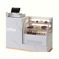 Petite vitrine à gâteaux en marbre à température unique et vitrine à desserts avec portes en verre pour la glacière à crème glacée