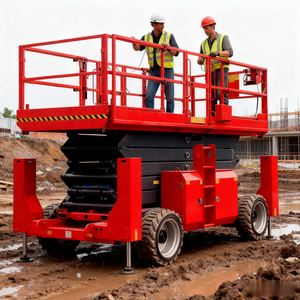 Fabricantes de elevadores de tijera de China, elevadores sobre orugas autonivelantes, plataforma elevadora de tijera autopropulsada todoterreno - Product Image 5