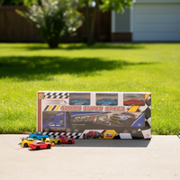 Camion Super Speed en plastique à friction avec 3 voitures, 58x24x9 cm, certifié EN71, pour enfants de 3 ans et plus