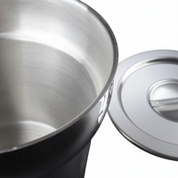 201 Marmites à soupe rondes en acier inoxydable avec couvercle, 4L/7L, pour bouillon