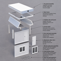Maison conteneur pliable sur mesure, cabine préfabriquée modulaire en acier, bureau résidentiel portable, unité d'hébergement temporaire