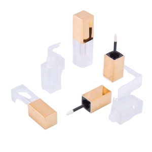 Luxury 5ml Gold Lip <b>Gloss</b> Tube Silver Square Lip <b>Gloss</b> Bottle Transparent Frosted Empty Lip <b>Gloss</b> Container with Thin Brush - Product Image 3