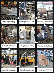 Vente directe usine – Petit rouleau compact vibrant <span class=keywords><strong>de</strong></span> 0,3 à 1 tonne <span class=keywords><strong>de</strong></span> capacité, haute efficacité <span class=keywords><strong>de</strong></span> travail, machine <span class=keywords><strong>de</strong></span> construction à roues en acier avec moteur - Product Image 5