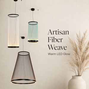 Magnifique Lustre LED Plissé en Forme de Cylindre et de Cône, Blanc Cassé, Menthe, Lumière Chaude, Anneau en Fer Noir, Œuvre d'Art Noble et Imposante - Product Image 5