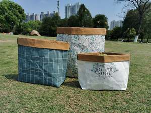 Bolsa de almacenamiento de papel Kraft lavable organizador plegable reutilizable marrón OEM - Product Image 2