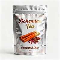 Sachet Doypack Personnalisé avec Finition Brillante Premium, Impression de Marque et Feuille Métallique Visible, avec Fermeture Éclair pour Sachets de Thé