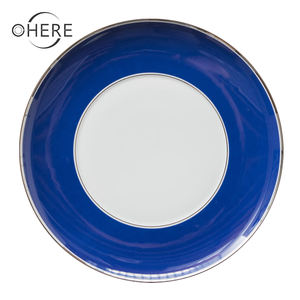 Ohere estilo japonés Retro creativo azul rayas hueso China restaurante Pizza plato principal platos para boda y fiesta conjuntos - Product Image 2