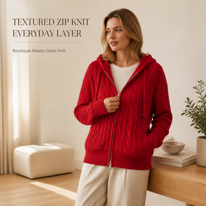 Suéteres <span class=keywords><strong>con</strong></span> <span class=keywords><strong>capucha</strong></span> y cremallera para <span class=keywords><strong>mujer</strong></span>, tejido suave de punto plano, manga larga, prendas de punto informales, chaqueta tipo cárdigan <span class=keywords><strong>con</strong></span> cremallera completa y bolsillos - Product Image 1