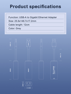 Adaptateur HUB Internet Filaire Gigabit LDNIO RJ-01U USB-A vers <span class=keywords><strong>RJ45</strong></span> pour Jeux en Ligne et Bureau, Câble Tressé Anti-Pliage, Port Métallique - Product Image 6