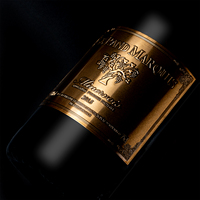 Étiquettes métalliques en papier aluminium doré haut de gamme personnalisées Emballage gaufré en relief pour vin alcool Emballage d'adhésion pour boisson et bière