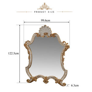 Yips กระจกตกแต่งคอนโซล LD-2004-1853กลางศตวรรษที่ทันสมัยภาพวาดด้วยมือรูปใบไม้ทองที่ทำด้วยมือโอกาสวันเกิดไม้ - Product Image 3