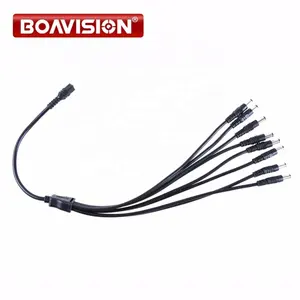 Kabel catu daya 8 In 1 kabel daya pemisah untuk kamera CCTV kabel konektor adaptor pemisah colokan daya DC