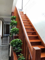 Escalier populaire, fabrication directe, garde-corps en bois, escalier droit, main courante en bois massif, marches en bois massif, éclairage d'escalier intérieur