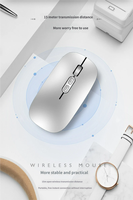 Mouse Nirkabel Dual Mode Isi Ulang Daya, 2.4g Bluetooth, Mouse Optik Portabel dengan Penerima Nano USB