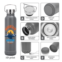 Mug Perjalanan Stainless Steel Custom Produsen, Tumbler Speaker 450ml 600ml, Botol Air Vakum Dinding Ganda Terisolasi