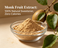 Extrait de Fruit du Moine Biologique 50% Mogroside V en Poudre, Mélange 100% Pur Naturel, Édulcorant de Qualité Alimentaire en Vrac, Bouteille
