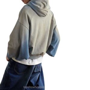 Sudadera con capucha unisex de algodón extragrande con hombros caídos, corte holgado y cremallera, con estampado digital de invierno, personalizada al por mayor para OEM - Product Image 2