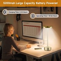 Lampe de table LED sans fil rechargeable à intensité variable tactile, portable, pour bars et restaurants, lampes de bureau modernes de luxe
