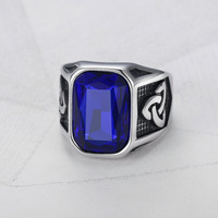 Bague pour homme en tungstène, style rétro vintage, sertie de diamants, style Viking, tendance Hip-hop Punk, style Instagram, bijoux WISH transfrontaliers
