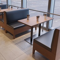 Canapé d'angle rembourré moderne commercial, table en bois sur mesure pour maison de thé, restaurant, hôtel, café, ou bar à grillades